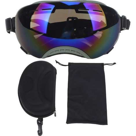 Lunettes de protection UV pour chien, modèle ajustable avec monture verte OD et verres bleus pour chiens de taille moyenne à grande. (1/5)