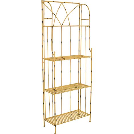 Estantería de forja amarilla 60x28x160