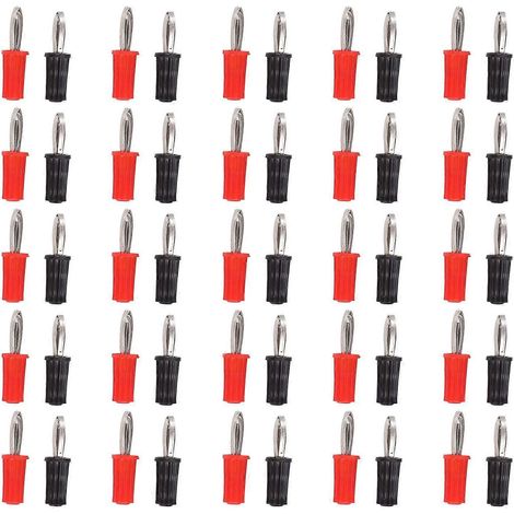Lot de 20 fiches bananes à souder, ABS, laiton nickelé, en croix, accessoire pédagogique, 4 mm (1/4)