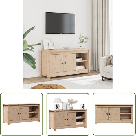 The Living Store TV-Schrank 103x36,5x52 cm Massivholz Kiefer - TV Schrank - Holzmöbel - Kiefernholz - Livingroom Furniture - Sideboard (1/5)