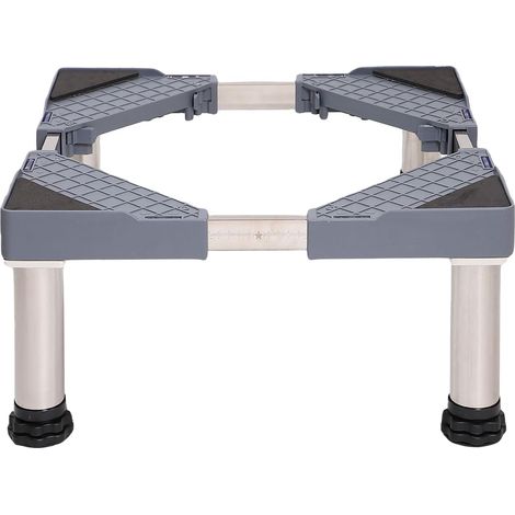 Mini support pour réfrigérateur - lave-vaisselle - Hauteur : 29-32 cm - Armoire de désinfection - Pied de machine - Socle de climatisation réglable - 41-66 cm - Gris (1/5)