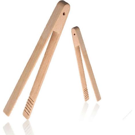 pince de cuisine en hêtre pour grille-pain, longue et facile à prendre en main, idéale pour griller du pain, faire des grillades, cuire au four et frire (32 cm). (1/4)