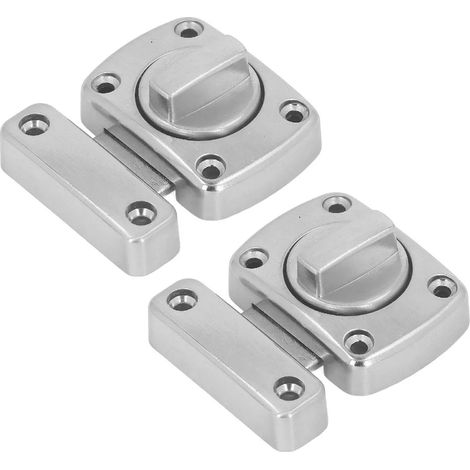 Verrou rotatif à vis en alliage de zinc, convient aux portes de meubles et de salle de bain, couleur argent. (1/5)