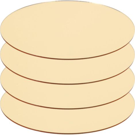 4-Piece Round Gold Acrylic Mirror Tray, 11.8 Inches (1/5)