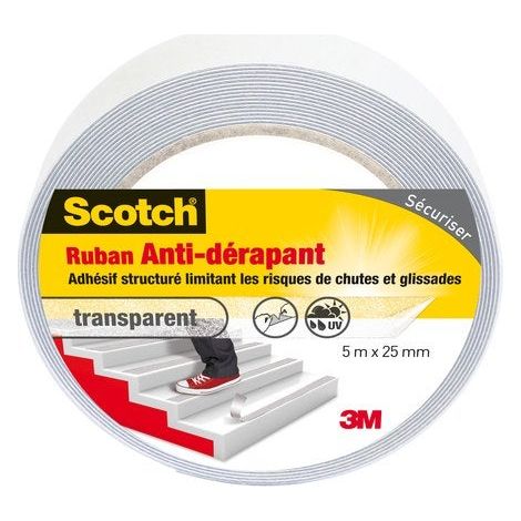 SCOTCH Ruban antidérapant de SCOTCH, une face L.5 m x l.25 mm transparent (1/4)