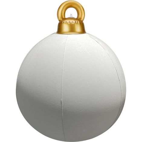 Boules De Noël Gonflables - 40 Cm - Velours Flocké - Décoration Extérieure Jardin Porche - 1 Pièce (1/2)