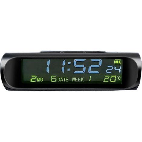 Horloge numérique solaire pour pare-brise de voiture, rappel du temps de conduite (1/4)