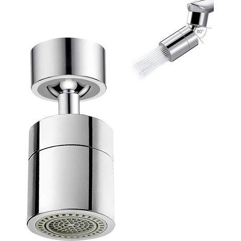 Aérateur de Robinet, 360° Pivotant Embout Robinet Cuisine, 2 Modes Mousseur Robinet Economie Eau, Douchette Evier Cuisine, Pour Robinet Pour Éviers de Cuisine Salle de Bain lavabo(Argenté) (1/5)