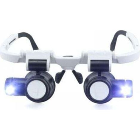 Adjustable Magnifying Glass, Head Magnifier with LED Light, 8x, 15x, 23x, Binoculars, Hands-Free Magnifying Glass for Reading, Watchmaking, and Electronic Repair