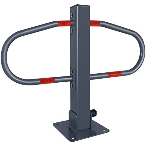 Parkpfosten klappbar Parkplatzsperre mit 3 Schlüssel & Reflektierende Aufkleber Parkbügel 73x51cm Parkplatzbügel verzinktes Metall für PKWs Parkplatz, Silber NAIZY (1/5)