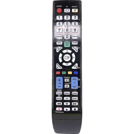 Télécommande Samsung BN59-00937A / BN59-00860A compatible TV UN55C6900, UN60C6400 - télécommande de remplacement avec boutons, design ergonomique, noir (1/3)