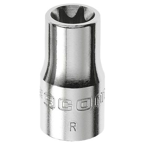 Facom – Douille E10 Torx 1/4'' – Entraînement carré – Longueur 22mm – Prise solide pour vis Torx – Chromé brillant (1/5)