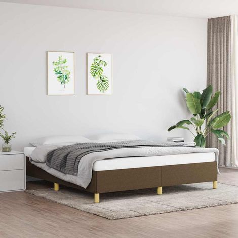 Sommier à ressorts de lit - Sommier pour Adulte et Enfant - Marron foncé 160x200 cm Tissu BV872855 - BonneVie (1/5)