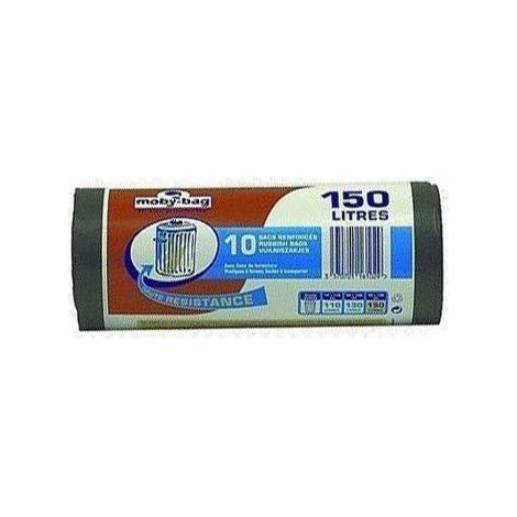 Sacs poubelle renforcés 150 L x 10 (en rouleau)
