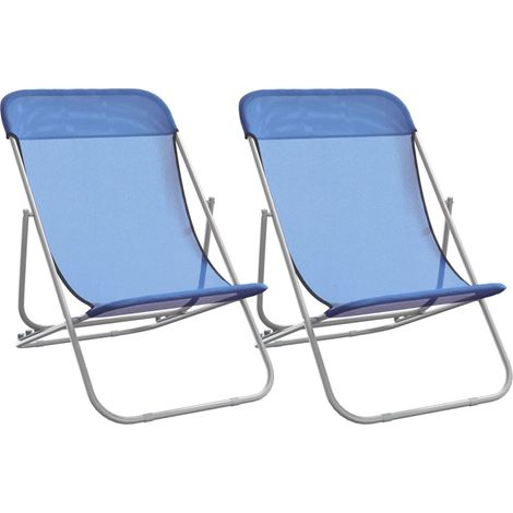 Chaises plage pliantes lot de 2 textilène acier enduit poudre (1/5)