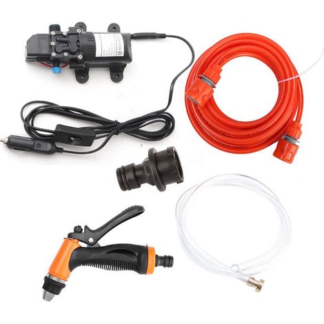 Nettoyeur Haute Pression 12V pour Voiture – Pompe à Diaphragme, Kit de Lavage Puissant avec Pistolet et Adaptateur (1/5)