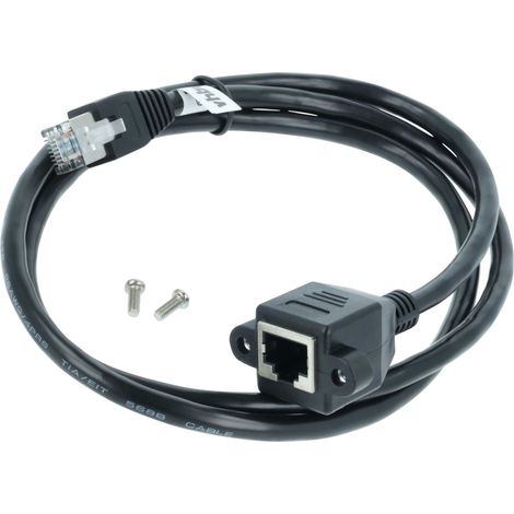 vhbw Ethernet LAN Verlängerungskabel RJ45 Stecker auf Buchse - Cat6 Verlängerung mit Einbaubuchse, 1 m Schwarz (1/5)