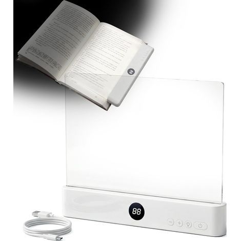 Intelligente LED-Leselampe, wiederaufladbare transparente LED-Leselampe mit 3 Farben und Timer (1/5)