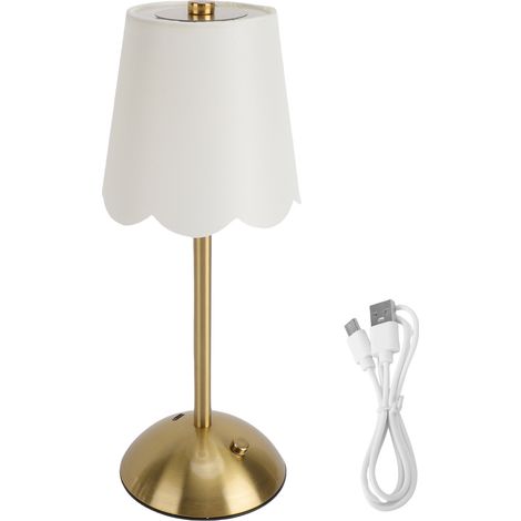 Lampe de Table Sans Fil En Fer et Tissu Touch Control 1200mAh Batterie LED Portable pour Chevet (1/5)