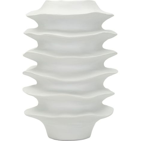 Vase Déco Cylindrique "Onda" 35cm Blanc (1/5)