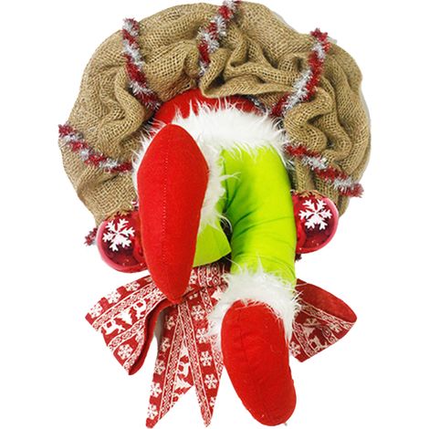 Guirlande De Noël En Jute 30X40 Cm, Décoration Festive Créative Pour Porte Et Mur (1/2)