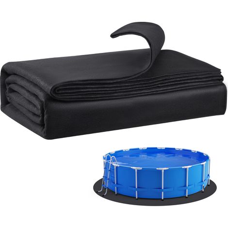 Mophorn Tappetino Rotondo per Piscine Fuori Terra da 4,57 m, Rivestimento Extra Resistente in Tessuto Geotessile, Protezione Contro Forature e Maggiore Durata (1/5)