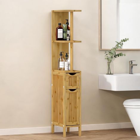Armoire de rangement bois naturel en MDF 18 x 30 x 120 cm (1/5)
