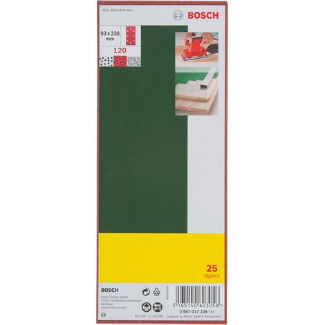 Set de 25 abrasifs pour Ponceuse vibrante 93 x 230 grain 120 perforés (1/3)