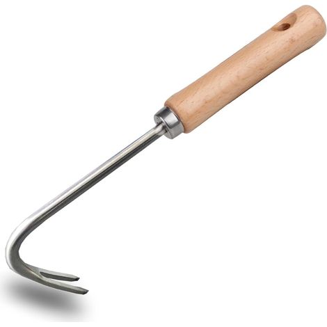 Extracteur de mauvaises herbes avec outils de désherbage en forme de V pour outil de désherbage de jardin avec manche en bois massif (1/5)