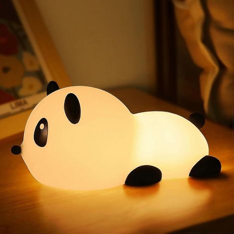 Nachtlicht für Kinder, niedliches Panda-Nachtlicht in 7 Farben, Silikon-Touch-Nachtlicht, wiederaufladbares LED-Nachtlicht mit Timerfunktion (1/5)