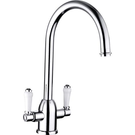 Traditional Dual Handle Kitchen Mixer Tap, Chrome