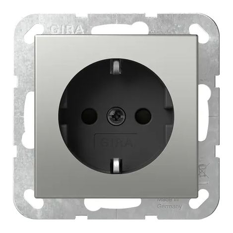 Gira Enchufe SCHUKO System 55 Acero inox. [4188600], 4188 600