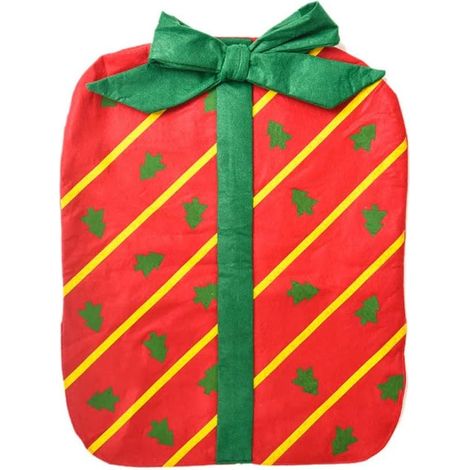 Décoration de housse de chaise de Noël, housse de chaise avec nœud et sac cadeau, housse de dossier de chaise à motif dessin animé pour restaurant ou maison le jour de Noël (Couleur : Rouge)