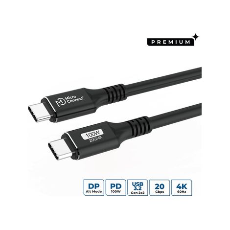 Cavo USB Microconnect USB3.2CC01.5 USB 3.2 Gen 2x2 1,5 m USB C Nero (1/4)