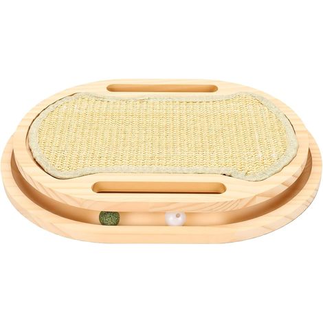 Wooden Cat Scratching Board with Interactive Ball Track (1/5)