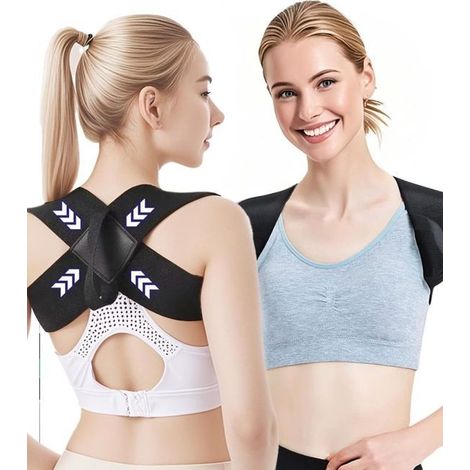 Correcteur De Posture Dos pour Femme - L - Pour 154 - 176 lb - Soulage dos, épaules et colonne - Noir (1/5)