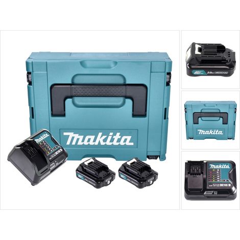 Pack 2 Batterien BL1021B + DC10SA + Makpac MAKITA - 197658-5