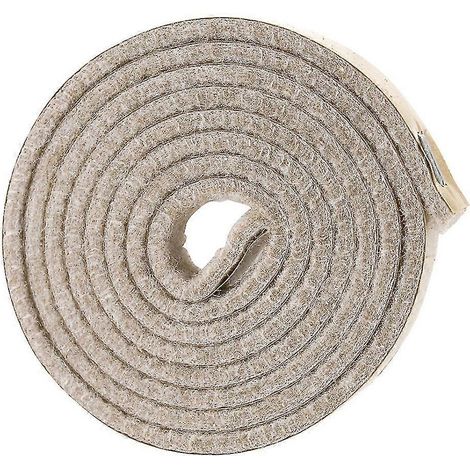 Rouleau de bande de feutre autocollante haute résistance pour surfaces dures (1,27 cm x 152,4 cm), blanc crème (1/4)