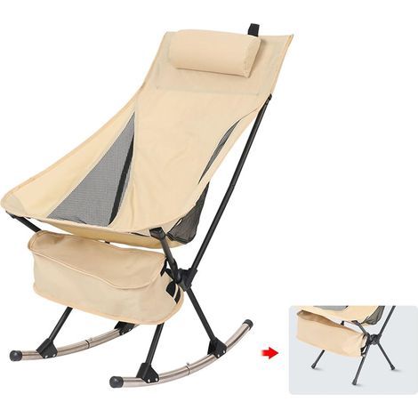 Chaise de Camping (Double Usage),Chaise à Bascule Pliante,Pieds Amovibles,Chaise de Camping Pliante légère et Portable,Peut Supporter jusqu'à 150 kg (1/5)