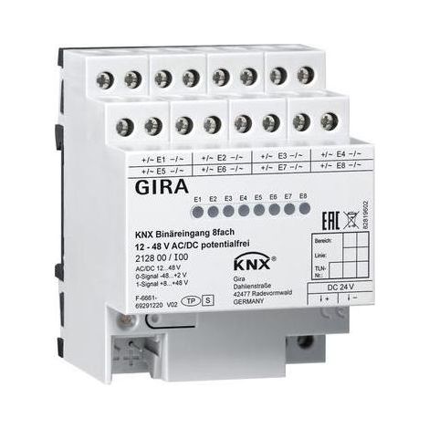 Gira 212800 binäre Eingangsmodul grau KNX 12-48V (1/5)