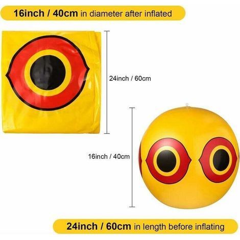 3 ensembles de ballons anti - oiseaux ballons d'horreur yeux d'horreur ballons d'horreur yeux d'horreur ballons munis d'étiquettes pour les yeux et les cordes pour dissuader les yeux, 3 couleurs (1/4)
