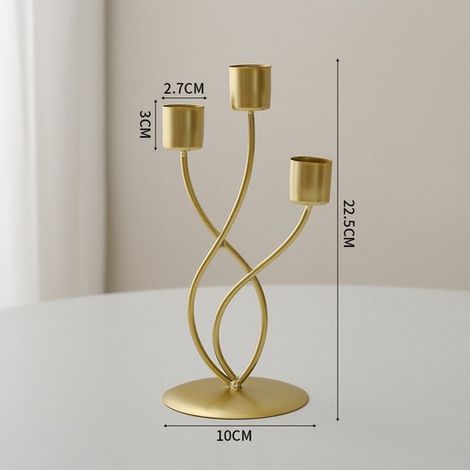 Kerzenständer- und Kerzenhalter-Set (2 Köpfe) – goldfarben, astförmig (1/5)