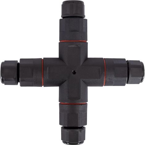 Connettore per Cavi Tenuta Stagna 3 Contatti Tipo X con Connettore Rapido 0.5mm²-2.5mm² IP68 Nero (1/3)