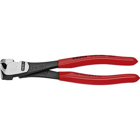 KNIPEX 67 01 140 Tronchese per meccanica con tagliente frontale - tipo forte rivestiti in resina sintetica atramentata nera 140 mm (1/3)