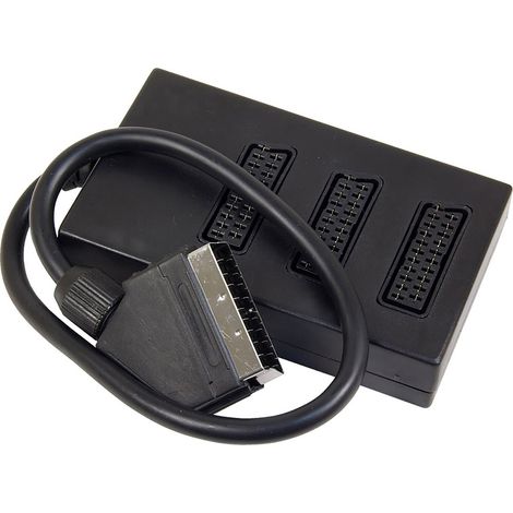 Base euroconector TV 3 tomas + cable