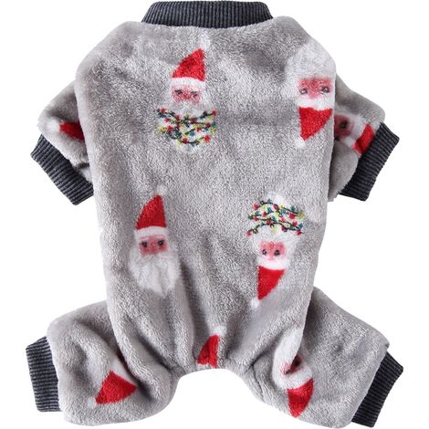 Pyjama Pour Chien - Combinaison De Noël En Polyester - Costume De Père Noël Pour Chiens Et Chats - Taille Unique (1/5)