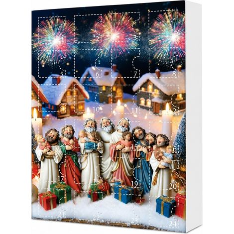 Calendrier de l'Avent 2025, Modèle E, 24 décorations en acrylique, décoration intérieure et extérieure (1/5)