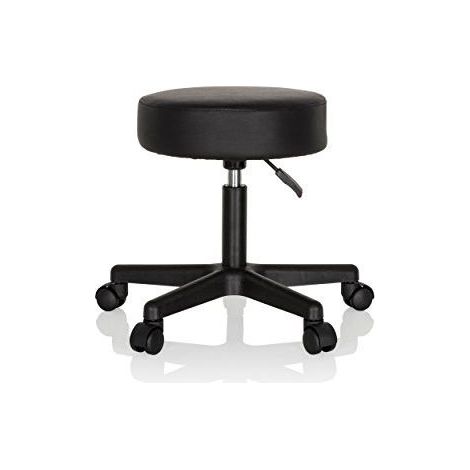 Tabouret / tabouret pivotant / siège de travail OPERATOR I simili-cuir noir hjh OFFICE