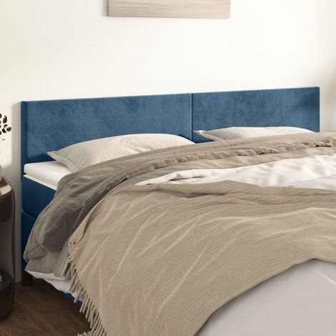 vidaXL Têtes de lit Bleu foncé 180 x 5 x 78/88 cm Velours (1/6)