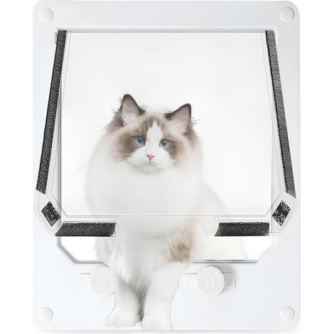 JSSEVN - Pet Door - 4-Way Magnetic Lock, Dog and Cat Door, Pet Trap, 26  24  5.3cm (1/5)